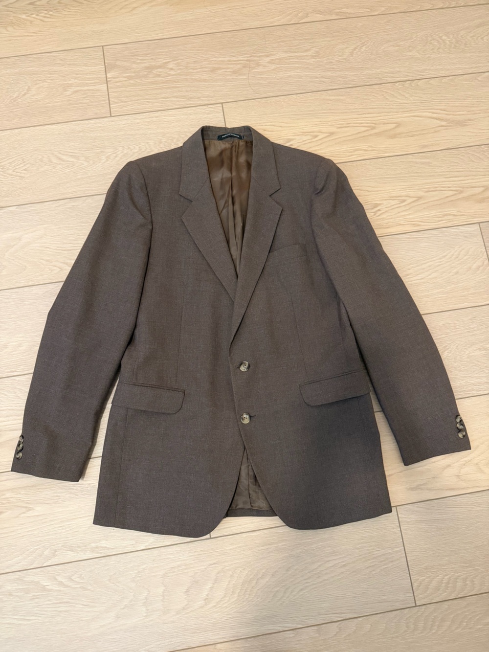 Yves Saint Laurent Brown Notch-Lapel Two-Button Blazer